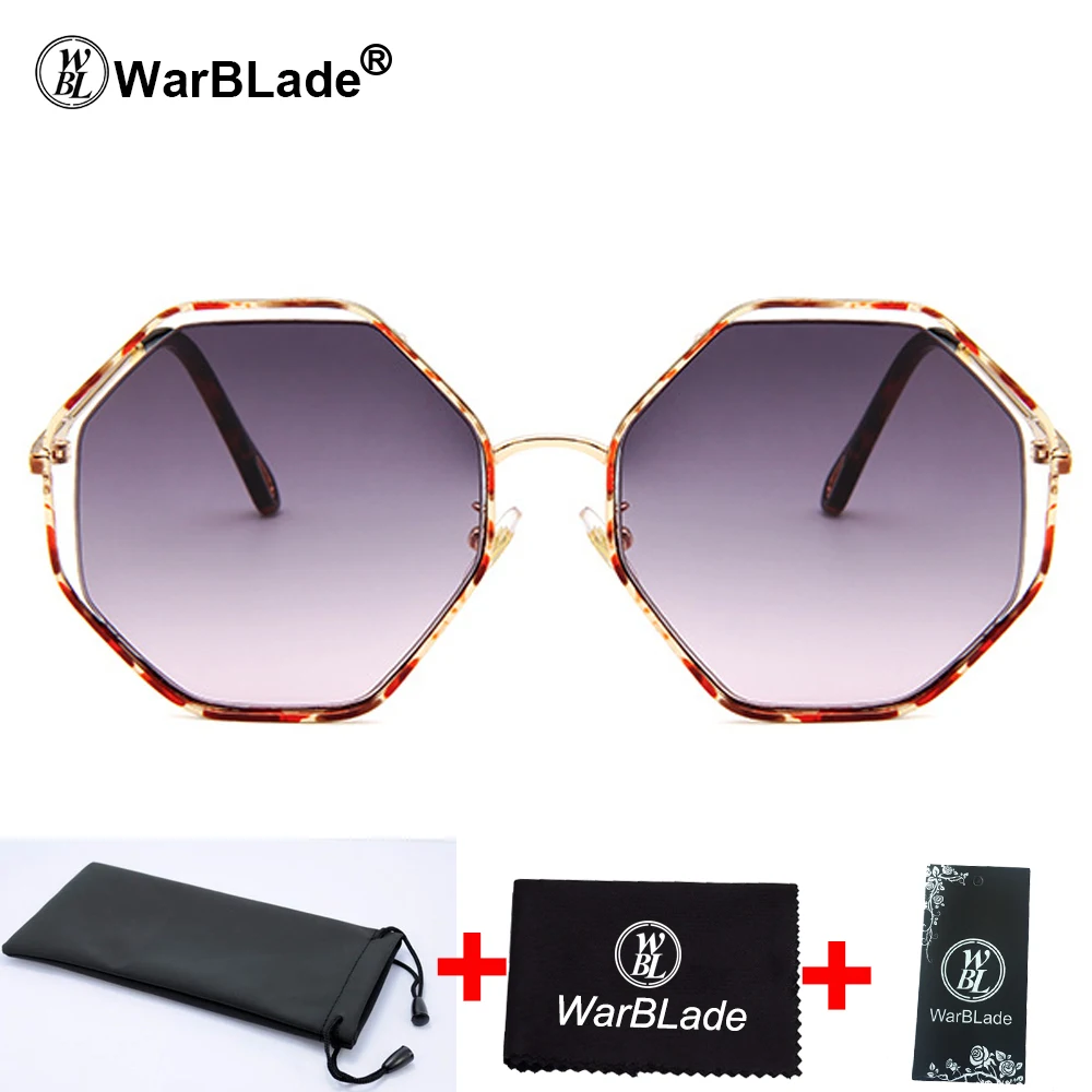 leopard grey WarBLade высококачественные женские солнцезащитные очки новые винтажные огромная оправа Goggle Летние Стильные брендовые дизайнерские солнцезащитные очки UV400 - Цвет линз: leopard grey