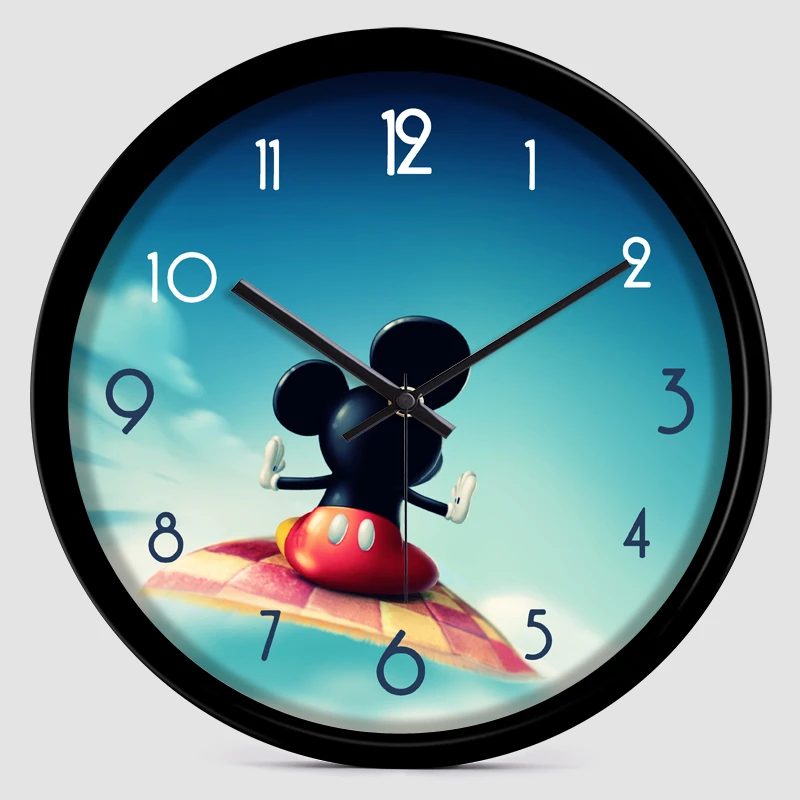 Cute Mickey Children S Room Wall Clock Cartoon Mute Shi Ying Clocks Home Wall Hanging Creative Watch Digital Wall Clock Wall Clocks Aliexpress