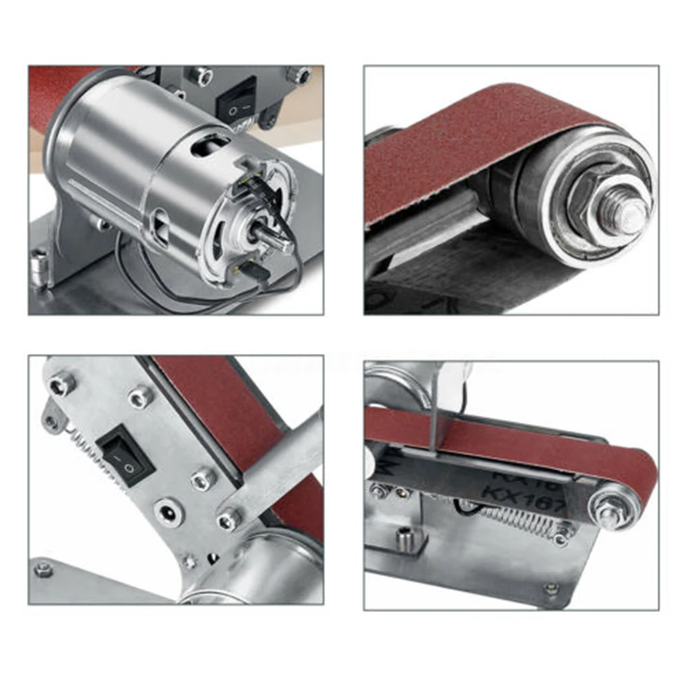 

Top Selling Belt Sander Machine With 10 Sanding Belts 5 Wrenches Metal Power 300W Voltage 24V No-Load Speed 1000-9000RPM