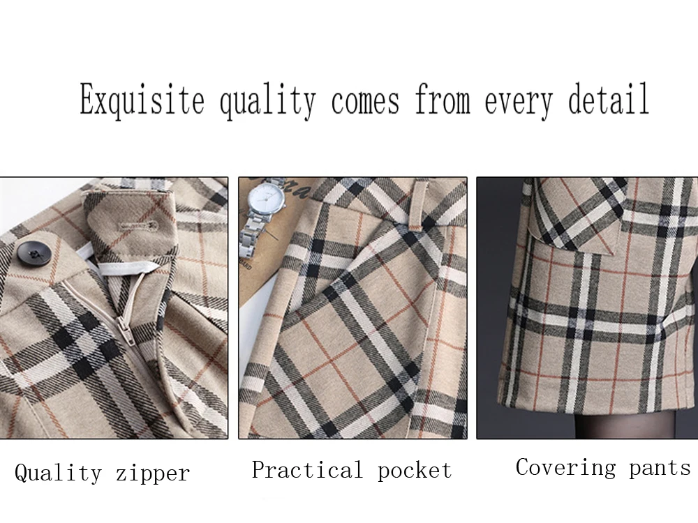 New Autumn Winter Wool Short Women Korean High Waist Shorts Plaid Wide Leg Shorts Casual Loose plus size shorts