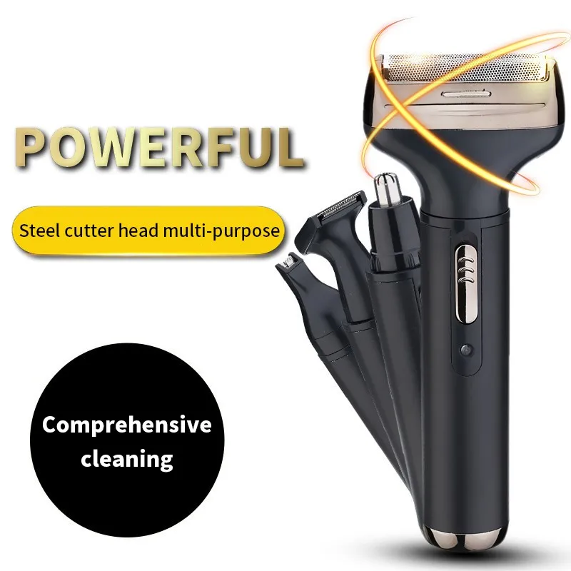 

USB Electric Shaver Nose Hair Knife Trimmer Precision Knife Head Four-in-one Portable Multi-function Beard Knife Electric Razo