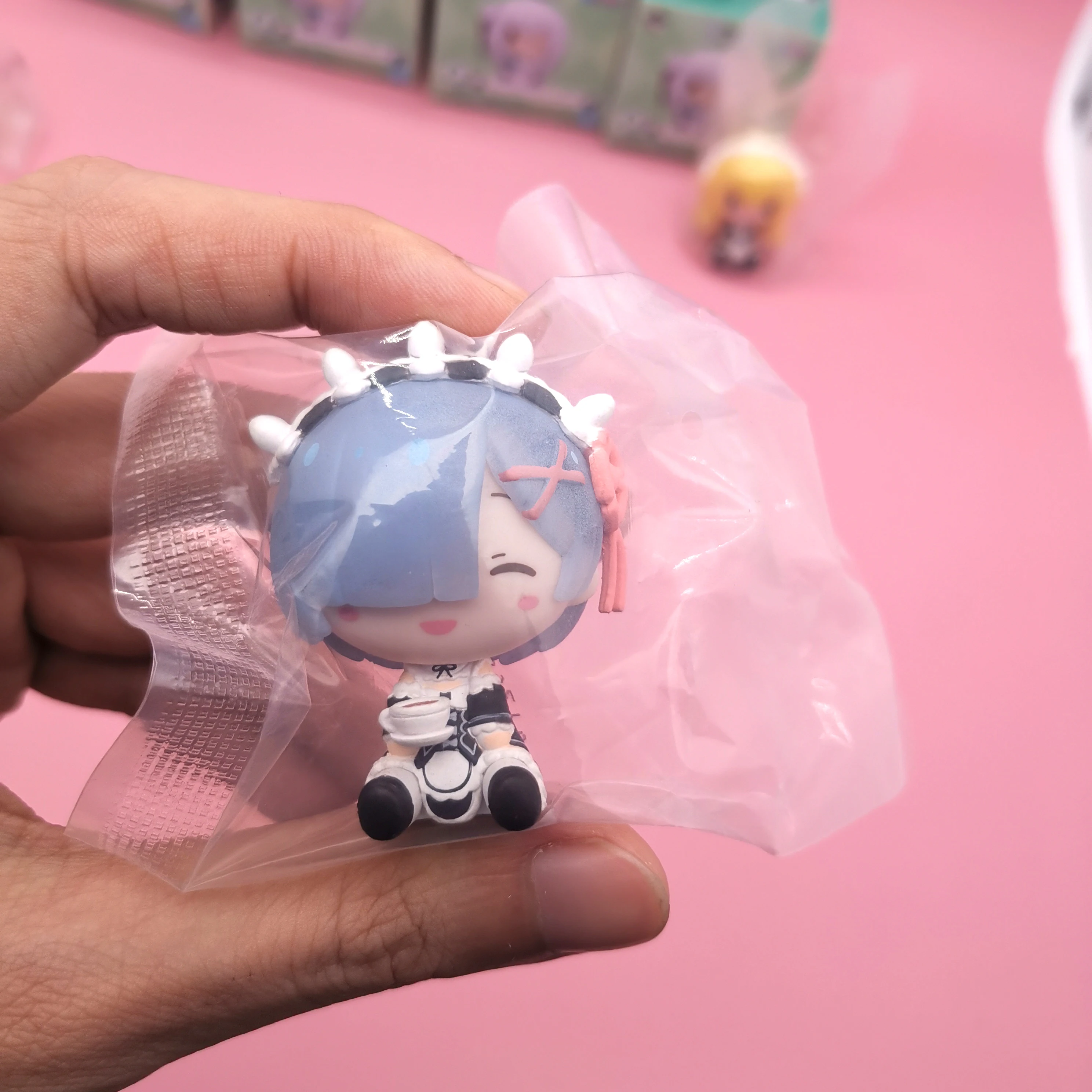 Оригинальный Bandai Cute Мини фигурка аниме Re Zero Start Life In other World 7 шт. фигурок ПВХ модели