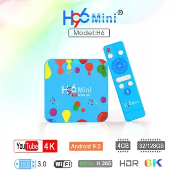 

H96 Mini H.265 Android 9.0 TV Box Allwinner H6 Quad Core 6K H.265 Wifi HD Google Player Youtube Set top box 4GB 32G