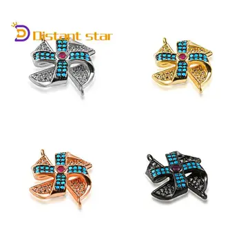 

23*19mm Flowers Copper Jewelry Bracelet Accessories Cubic Zirconia Glamour Necklace Bracelet Making Diy Process Connector Hole
