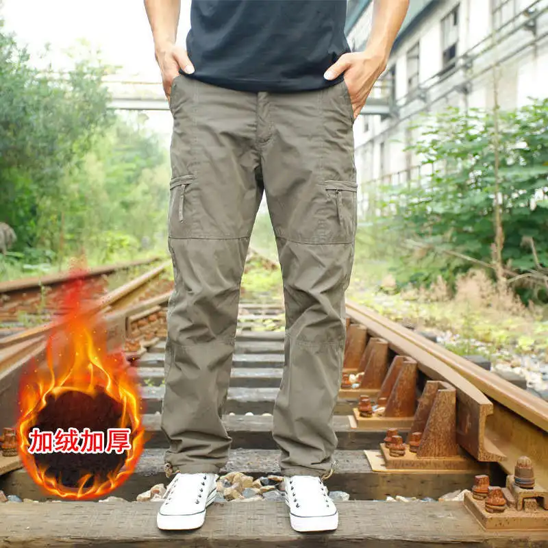 Красивые популярные мужские брюки с флисовой подкладкой, армейские военные брюки с несколькими карманами, зимние брюки, мужские тепловые охотничьи брюки