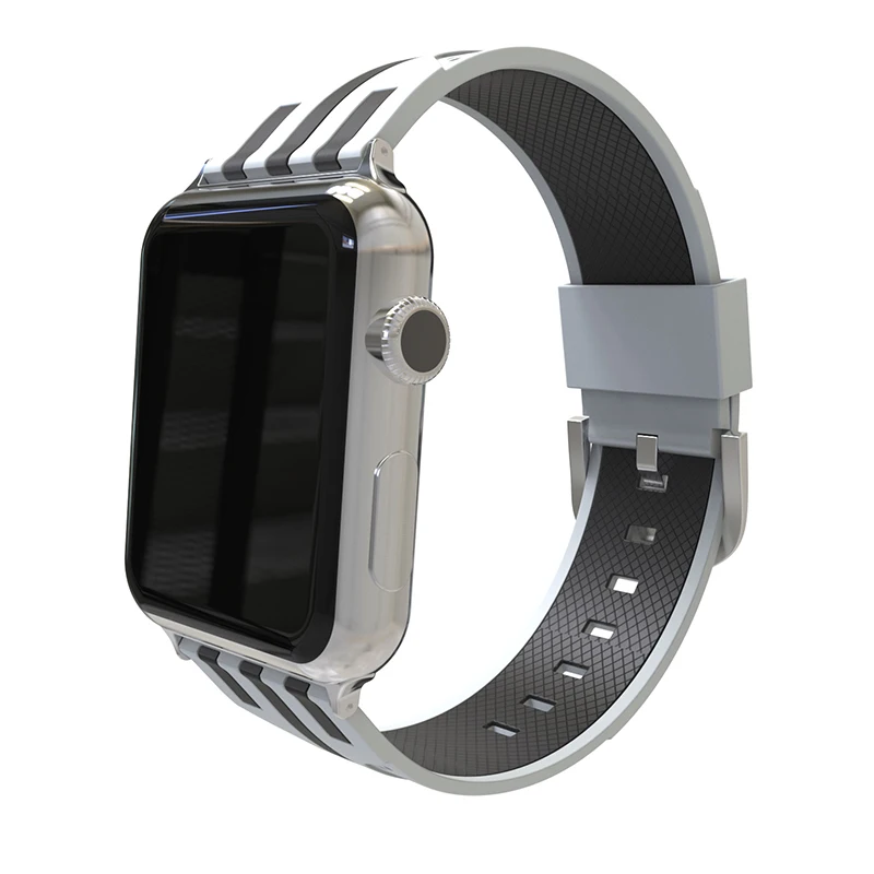 Ремешок для Apple Watch 5, 4, 3, полосатый силиконовый ремешок для Apple Watch, мужской ремешок для Apple Iwatch, женский спортивный ремешок для Apple Iwatch - Цвет: A