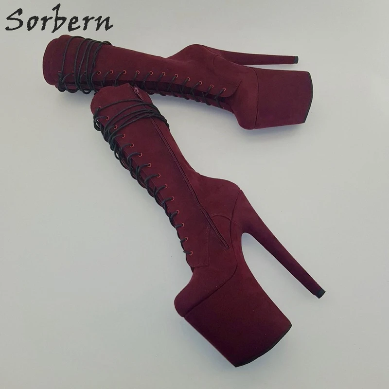 Sorbern/женские ботинки на очень высоком каблуке для стриптиза; Pd Shoe; ботильоны на заказ; высокие женские ботинки; большие размеры; на заказ; широкие ботильоны