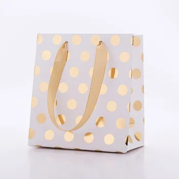 

Gift bag with ribbon Holiday Portable Shopping Bag Business Packaging Wedding Party Decoration baby showers gift bag 10pcs