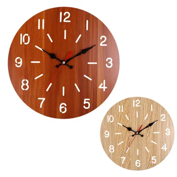 

12 Inch Vintage Rustic Country Tuscan Style Wooden Wall Clock Non-Tickin Antique Shabby Retro Home Kitchen Room Decor