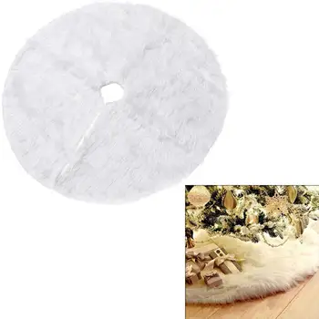 

75cm Christmas Tree Plush Skirt Holiday Xmas Tree Skirt Ornaments Decoration For Merry Christmas Party Ornament For Home Shop
