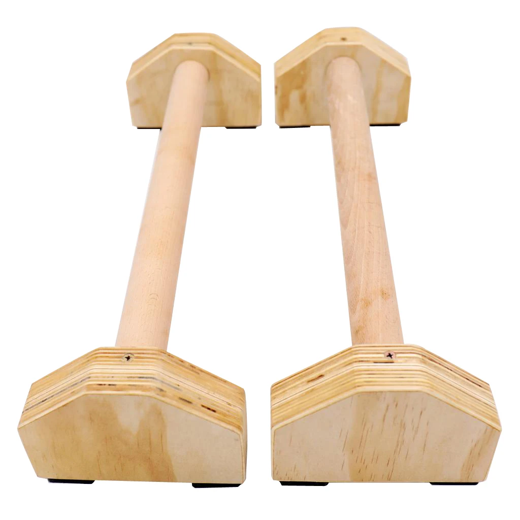 Wooden Dip Bar Station Parallette Bars Balance Arm Shoulder Muscles Fitness Equipment for Home Gym Training Upper Body Exercise