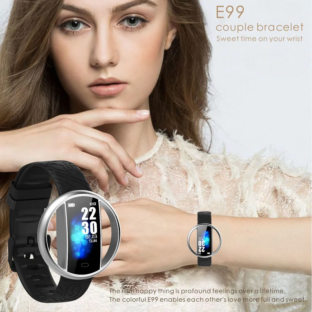 HANGRUI Newst E99 для мужчин и женщин Смарт-часы сенсорный цветной экран Bluetooth спортивный фитнес-браслет монитор сердечного ритма водонепроницаемый