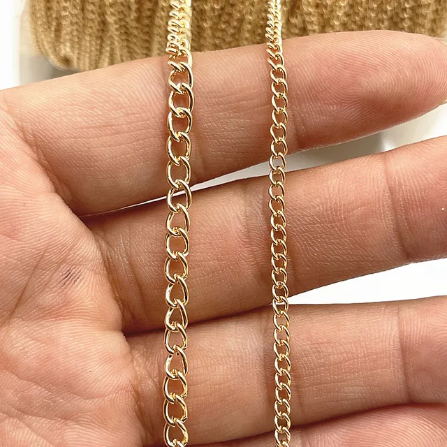 2yards catena per collana placcata oro/argento/bronzo/nero per risultati di creazione di gioielli catene per collana fai-da-te materiali fatti a mano 4