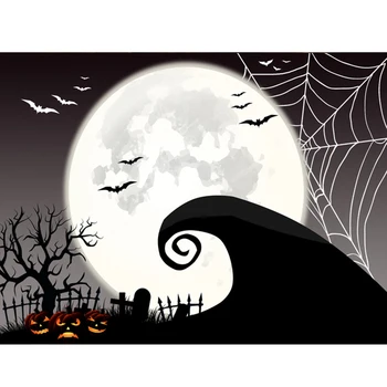 

Nightmare Before Christmas Themed Party Backdrop Halloween Pumpkin Jack Theme Photography Background Photo Studio Booth Props