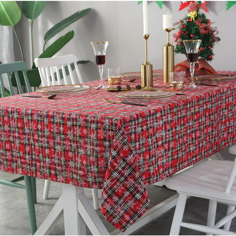  Christmas Tablecloth Table Cloth Nappe Party Wedding Table Cloth for Home Christmas Decoration Mant