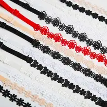 Летние бретельки нижнее белье аксессуары 1 пара хлопок кружевной бюстгальтер с бретельками цветок эластичный регулируемый сексуальный женский