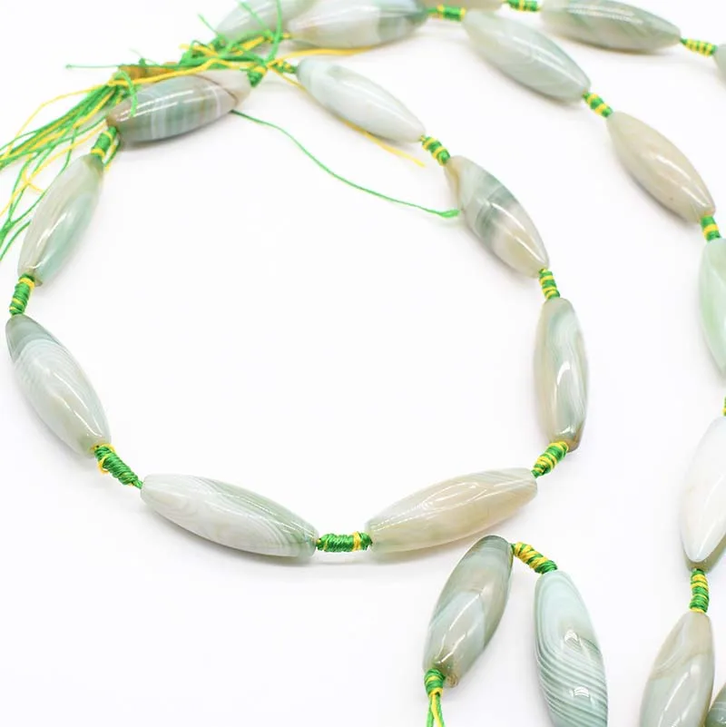 2strands/lot natural oval agate olive smooth stripe loose beads  For Woman DIY Necklace Bracelets Jewelry Making Strand 15