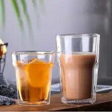 Термостойкая двойная стеклянная Изолированная прозрачная короткая анисовая пивная кружка