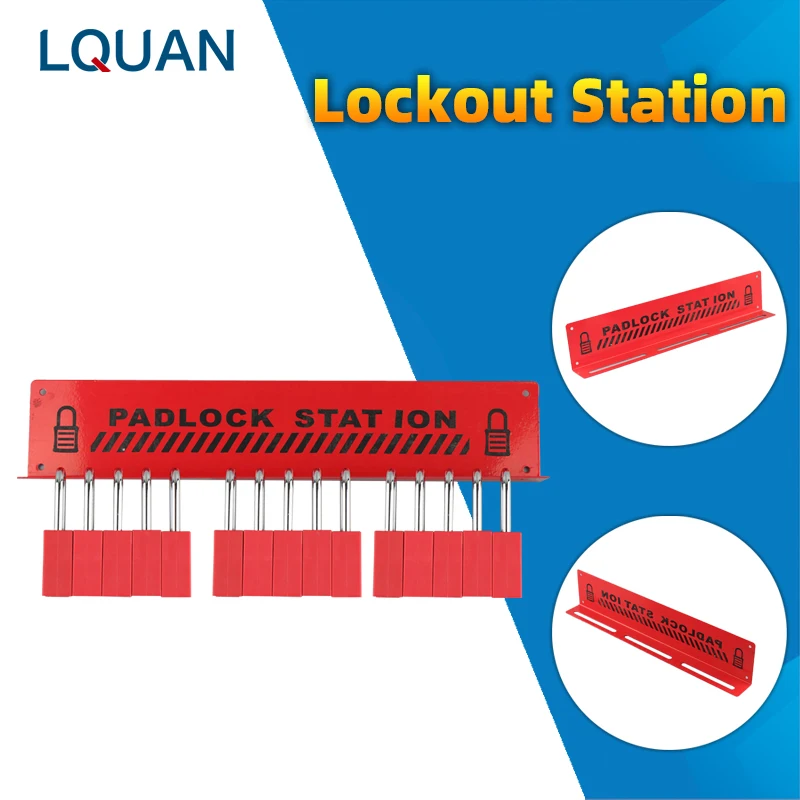 

Custom Warning Label Metal Padlocks Board Lockout Station with 5 Locks