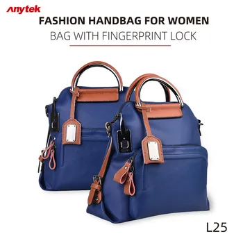 

Anytek L25 Fingerprint Lock Woman backpack Lady fashion handbag Cowhide and PU Leather safe convenient big capacity USB charge
