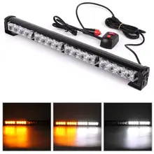 Lumière stroboscopique d'urgence à 16 LED, 12V, pour voiture, camion, pompier, Police, barre rouge, bleu, jaune, Signal lumineux