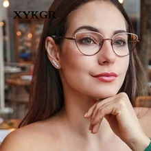 XYKGR Ретро тренд кошачьи глаза высокое качество дамы очки дамы близорукость очки оправа Мужская оптическая оправа для Компьютерных Очков