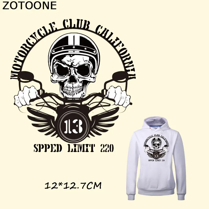 ZOTOONE нашивки черепа для футболки платья A level моющиеся Гладильные наклейки Патчи