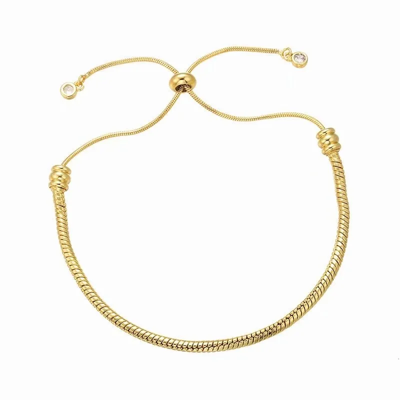 

Ms betti basic slider tennis bracelet adjustable snake chain Rose gold color for jewelry making accessories DIY gifts