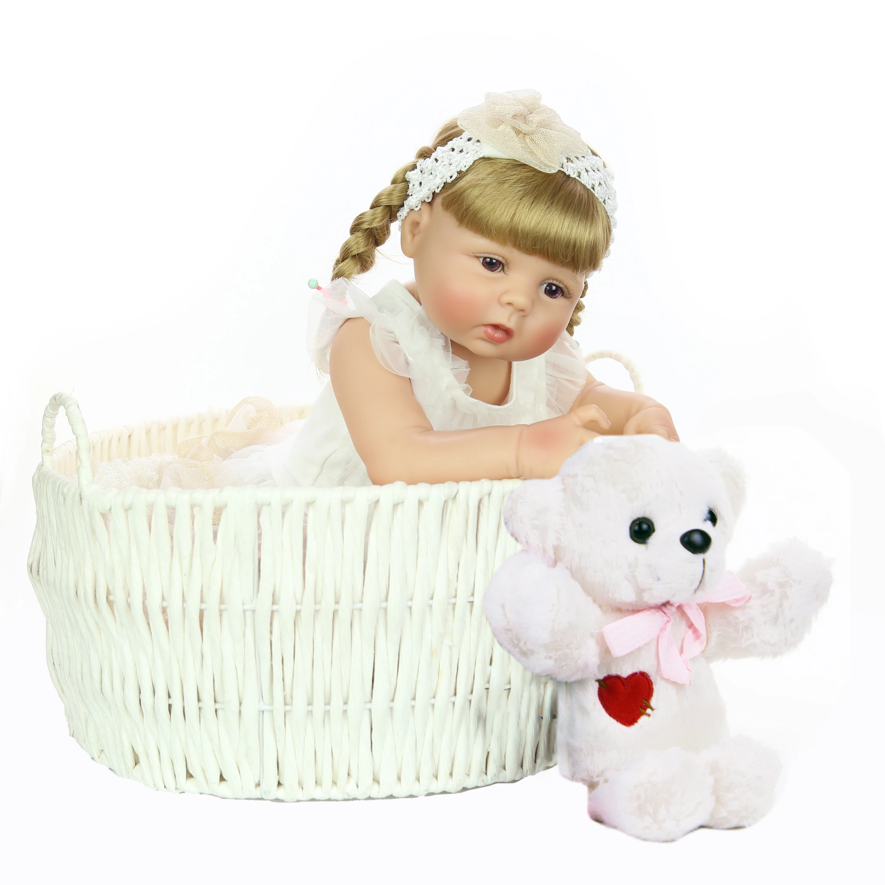 Дизайн 23 дюймов силиконовые всего тела Reborn Baby Doll модные реалистичные принцессы для девочек Кукла Детская подарок на день рождения Сделай Сам DIY бигуди для волос