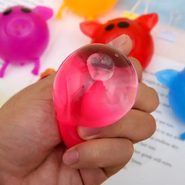 1Pc Jello Pig Cute Anti Stress Splat Water Pig Ball Vent Toy  Stress Relief Decor Venting Sticky Squeeze Toy Children 6