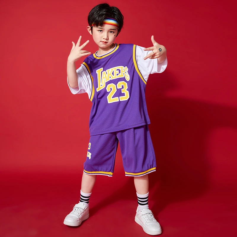 Kids Concert Hip Hop Clothing Cheerleader T Shirt Shorts Streetwear Basketball Uniforms Dance Costume For Girls Boys