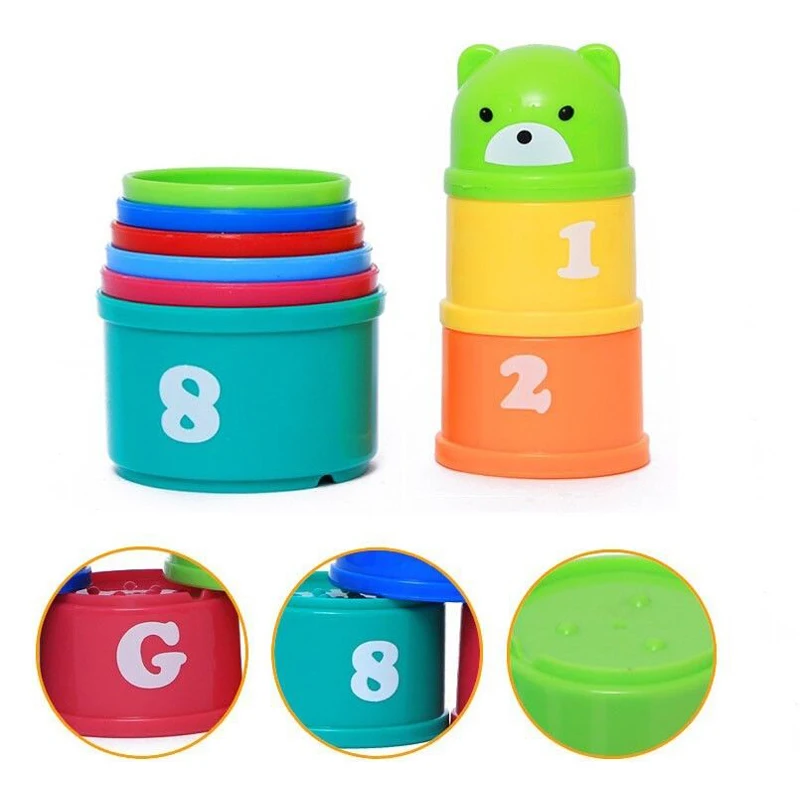Faroot малыш играть образовательные буквы количество стопки складные чашки укладки Купание милые игрушки развивающие игрушки Souptoys
