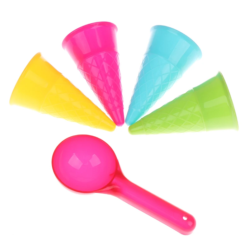5 Pcs/lot Cute Ice Cream Cone Scoop Sets Beach Toys Sand Toy For Kids Children Educational Montessori Summer Play Set Game Gift 1 5 Pcs/lot Cute Ice Cream Cone Scoop Sets Beach Toys Sand Toy For Kids Children Educational Montessori Summer Play Set Game Gift 1