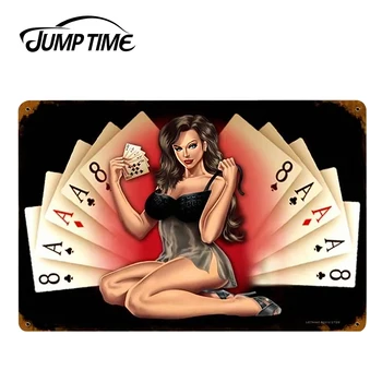 

JumpTime 13cm x 8.6cm JDM Window Decal Retro Feelin Lucky Pin-Up Girl Car Styling Sexy Beauty Waterproof 3D Car Stickers