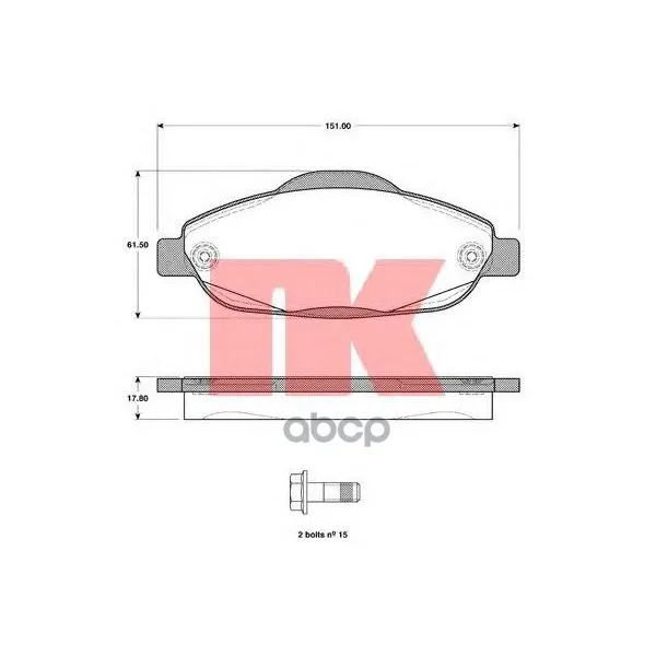 Колодки Тормозные Peugeot 308 07-/3008 09- Передние Nk 223747 Nk арт. 223747