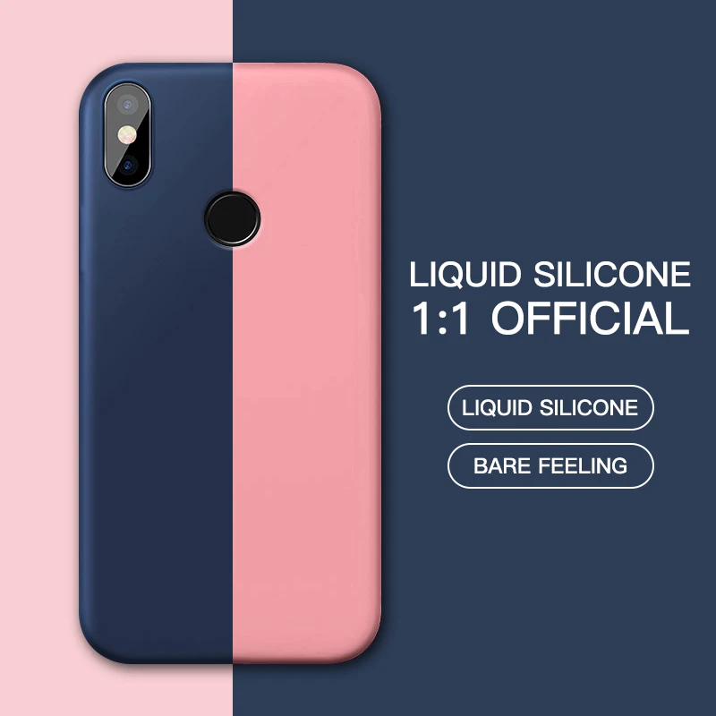 Ультратонкий чехол из жидкого силикона для Xiaomi Mi8 lite 6X Mi9 Mi6 Mi 8 9 A2 Mix 2 2S Mix3 Play мягкий
