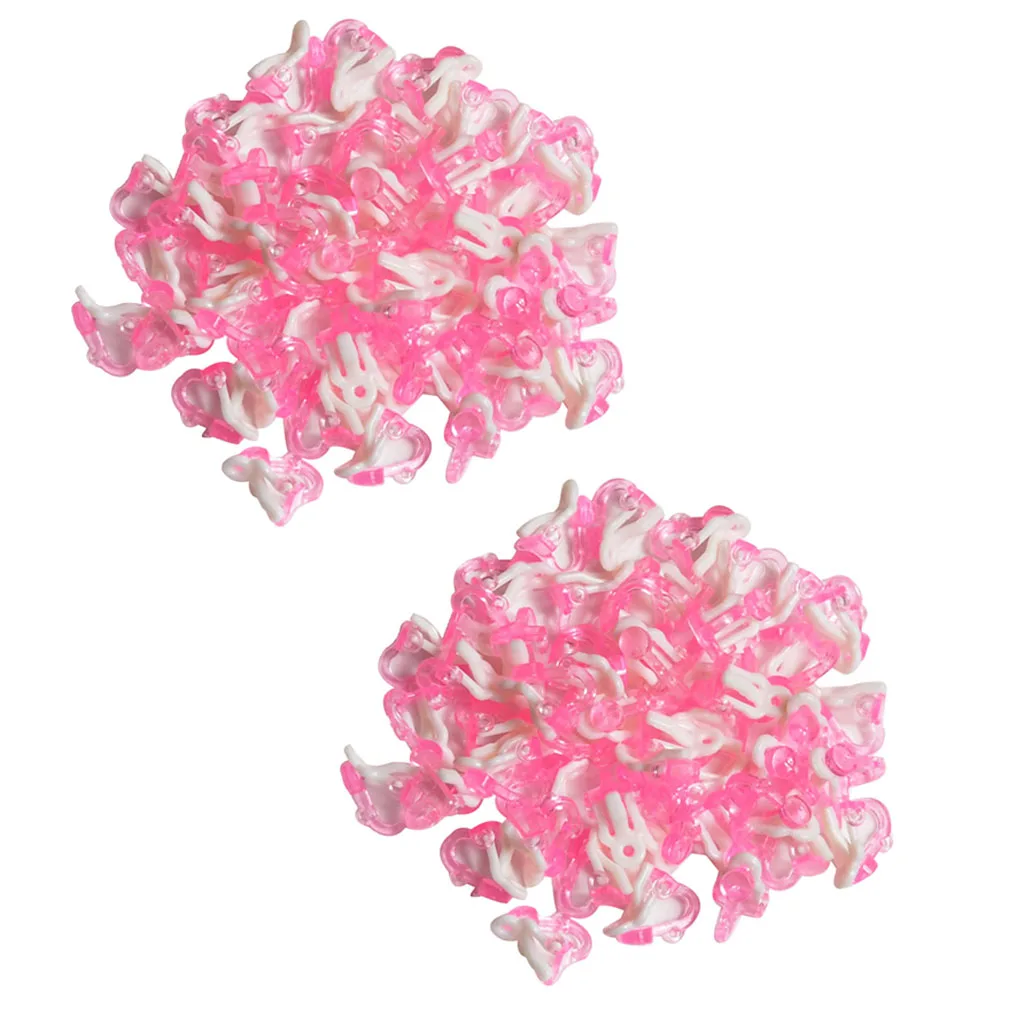100 pcs Plastic Ear Clips Base Ear Hanging No Piercing Earring Base For Children Kids
