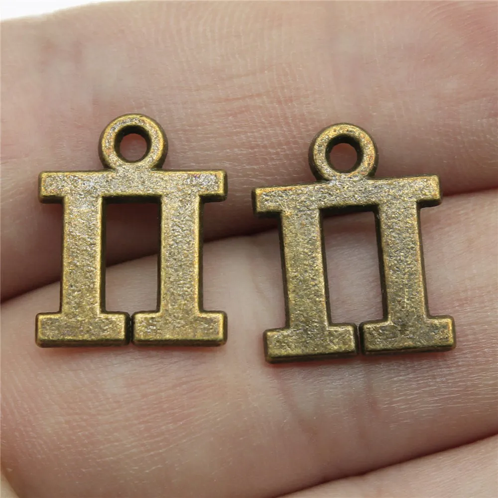 Wholesale Jewelry Lots Antique Bronze Color 17x13mm Pi Pendant Charm Jewel 10 PiecesCharms