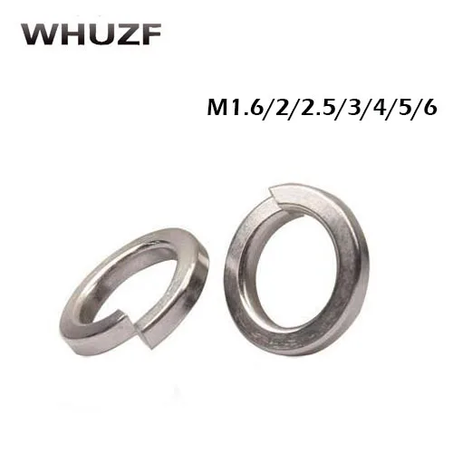 100pcs GB93 M1.6 M2 M2.5 M3 M4 M5 M6 M8 M10 M12 M14 M16 M18 M20 M22 304 Stainless Steel Spring Washer Split Lock Washers | Обустройство