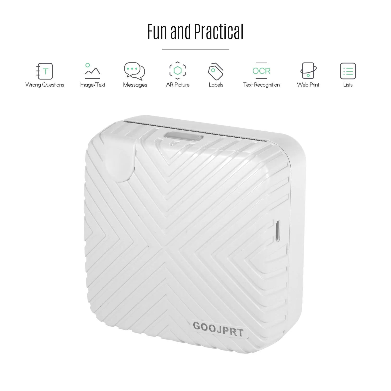 GOOJPRT P6 203DPI Карманный термопечатный мини принтер Портативный BT беспроводной