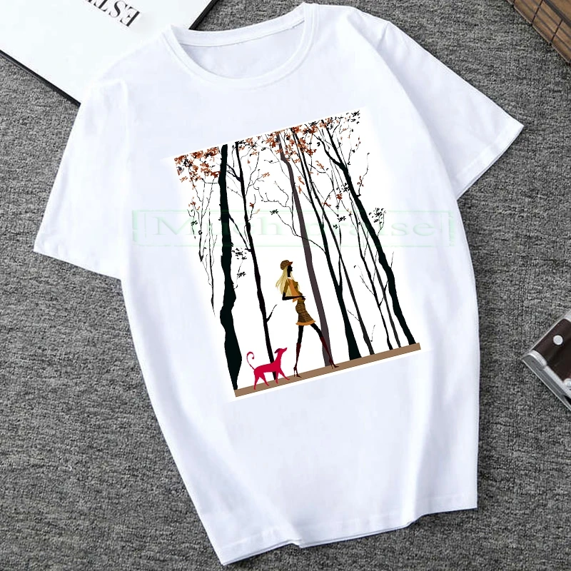 

Little dog tshirt lovely summer tops cheap sale brand t shirt women cool tops funny dog t-shirt friends korean clothes
