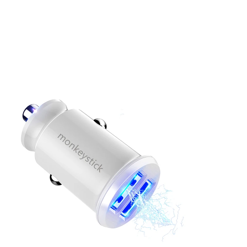 White 3.1A мини USB Автомобильное зарядное устройство для мобильного телефона планшета gps быстрое зарядное устройство автомобильное зарядное устройство двойной USB автомобильный адаптер зарядного устройства для телефона в автомобиле - Тип штекера: White