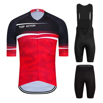 

2020 Top Action Cycling Clothing Men Cycling Set Bike Clothing Breathable Anti-UV Bicycle Wear/Short Sleeve Cycling Jersey Sets