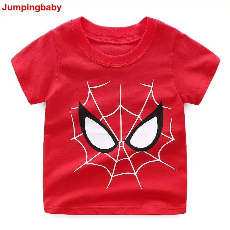 Jumpingbaby/ г. Футболка для мальчиков, одежда детская футболка детские футболки с человеком-пауком, Бэтменом, Koszulka, футболка для мальчиков Enfant, летние топы