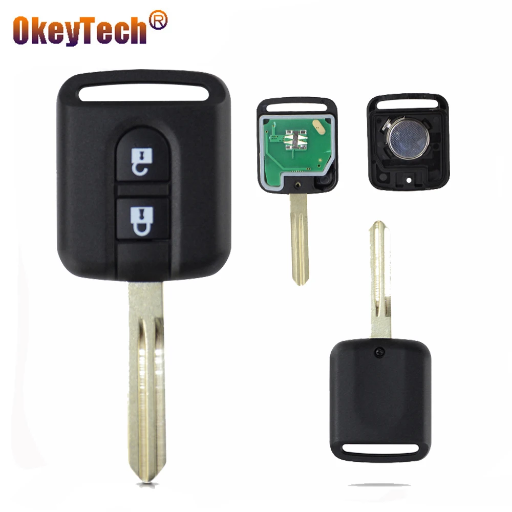 OkeyTech 433 МГц ID46 чип 2 кнопки Замена умный ключ автомобильный ключ для Nissan Micra Navara Qashqai 2003-2010 FCC дистанционный Автомобильный ключ