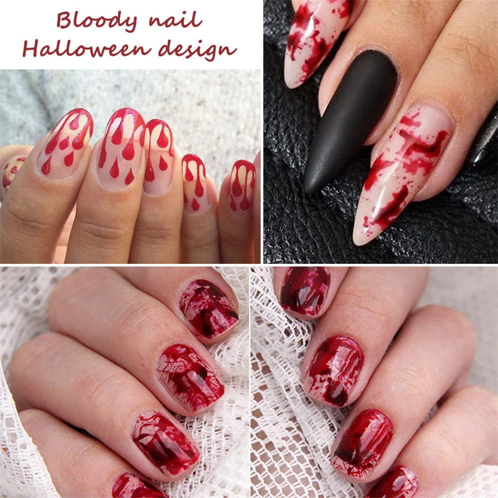 3D Halloween Blood Fake Scab Tattoos Nails Stickers Bloody Wound Splatter Palm Nail Art Decal Creepy Manicure Accessories | Красота и