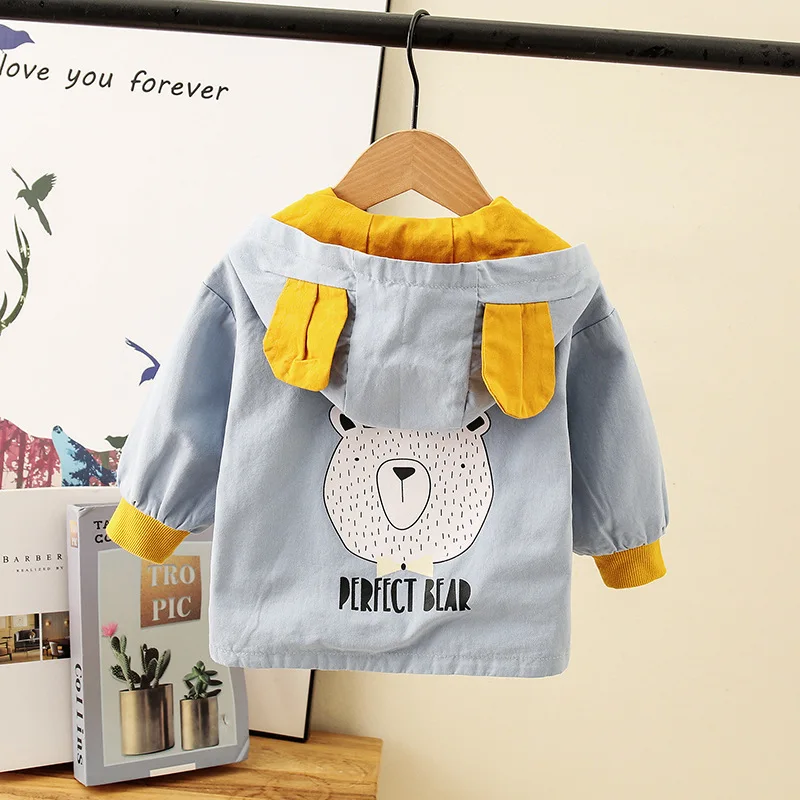 

Male Baby Autumn Coat 0-1-3-Year-Old Women's Small CHILDREN'S Cartoon Trench Coat Jacket Clothes for Babies Spring And Autumn Co