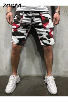 

ZOGAA 2020 New Men's Pants Loose Casual Camo Workwear Shorts Large Size Multi Pocket Men's Five-point Outdoor Pants