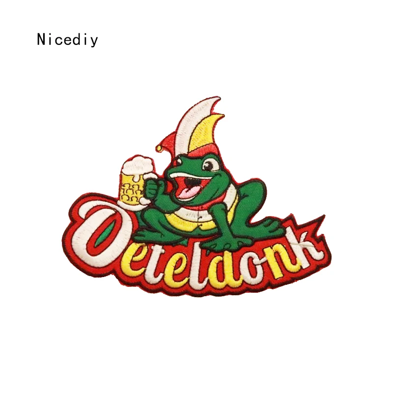 

Nicediy Frog Patches Iron Emblem Full Embroidered Punk Rock Patches For Clothing Animal Patch Stickers On Clothes Netherland