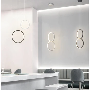 

Nordic Minimalist Creative Ring Pendant Light LED Long Line Home Decor Novelty Living Room Bedroom Bedside Hanging Lamp Fixtures